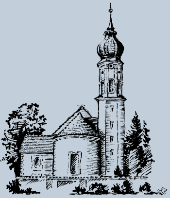Hl. Kreuz - Federzeichnung von Albert Hpfl, Geltendorf