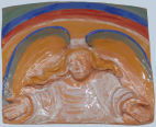 Keramik-Engel in groer Ansicht