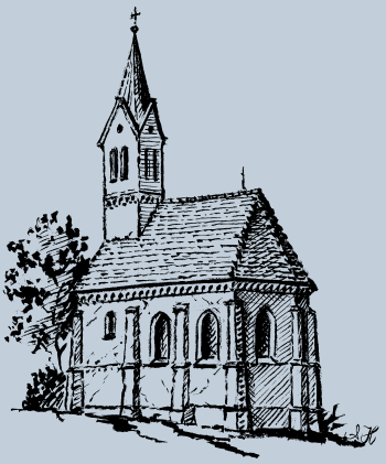 St. Leonhard - Federzeichnung von Albert Höpfl, Geltendorf St. Leonhard - Federzeichnung von Albert Höpfl, Geltendorf