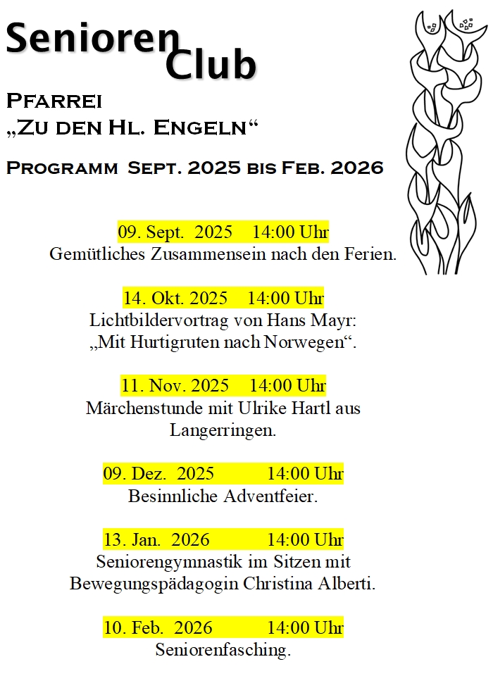 Programm Seniorenclub Geltendorf